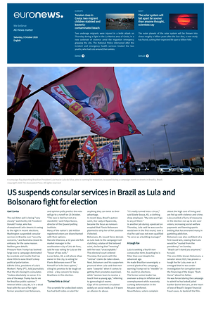 Prima pagina EuroNews (English) di oggi - Quotidiano estero