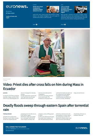 Prima pagina EuroNews (English) di oggi - Quotidiano estero