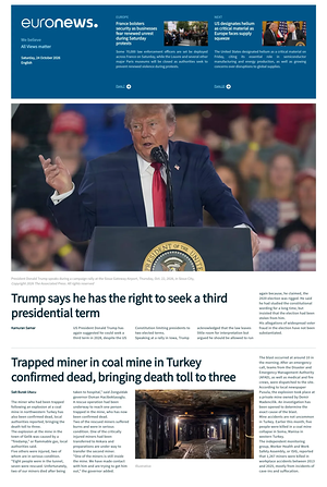 Prima pagina EuroNews (English) di oggi - Quotidiano estero