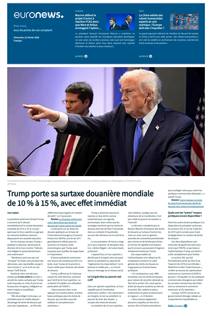 Prima pagina EuroNews (French) di oggi - Quotidiano estero