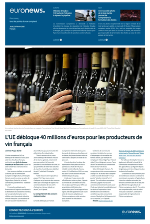 Prima pagina EuroNews (French) di oggi - Quotidiano estero