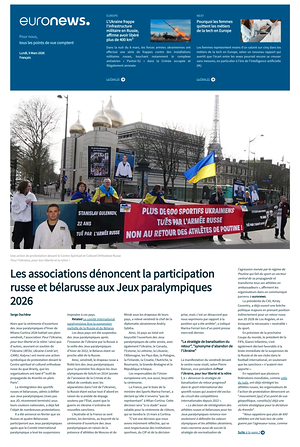 Prima pagina EuroNews (French) di oggi - Quotidiano estero