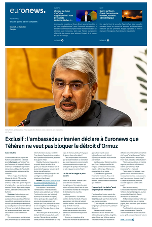 Prima pagina EuroNews (French) di oggi - Quotidiano estero