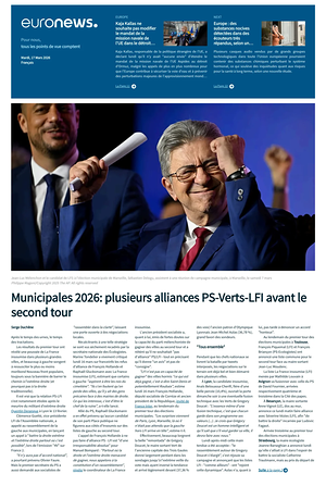 Prima pagina EuroNews (French) di oggi - Quotidiano estero