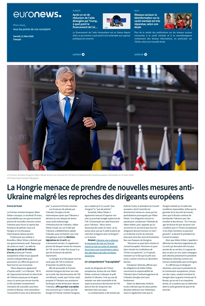 Prima pagina EuroNews (French) di oggi - Quotidiano estero