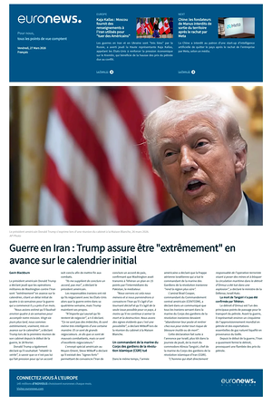 Prima pagina EuroNews (French) di oggi - Quotidiano estero