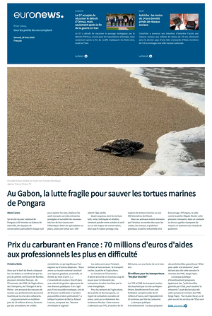 Prima pagina EuroNews (French) di oggi - Quotidiano estero