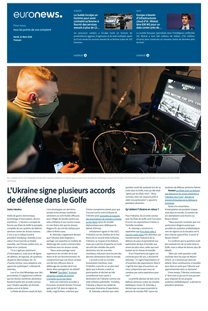 Prima pagina EuroNews (French) di oggi - Quotidiano estero