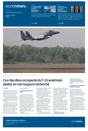 Prima pagina EuroNews (French) di oggi - Quotidiano estero