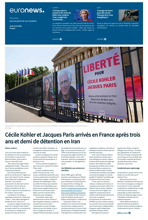 Prima pagina EuroNews (French) di oggi - Quotidiano estero