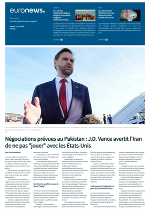 Prima pagina EuroNews (French) di oggi - Quotidiano estero