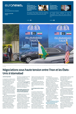 Prima pagina EuroNews (French) di oggi - Quotidiano estero