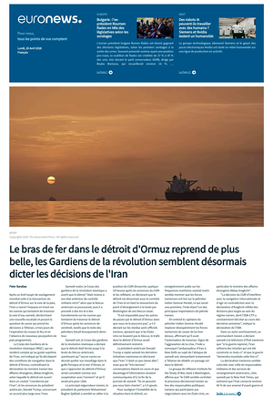 Prima pagina EuroNews (French) di oggi - Quotidiano estero