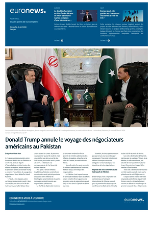 Prima pagina EuroNews (French) di oggi - Quotidiano estero