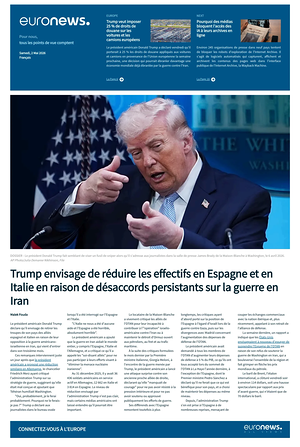 Portada EuroNews (French) de hoy - Periódico internacional