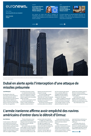 Prima pagina EuroNews (French) di oggi - Quotidiano estero