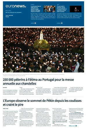 Prima pagina EuroNews (French) di oggi - Quotidiano estero