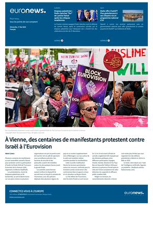 Prima pagina EuroNews (French) di oggi - Quotidiano estero