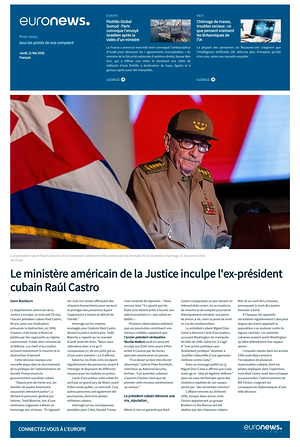Prima pagina EuroNews (French) di oggi - Quotidiano estero