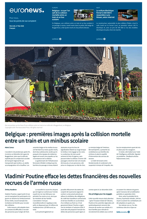 Prima pagina EuroNews (French) di oggi - Quotidiano estero