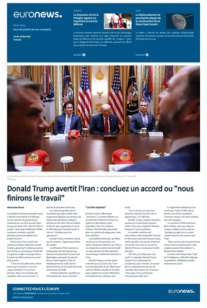 Prima pagina EuroNews (French) di oggi - Quotidiano estero