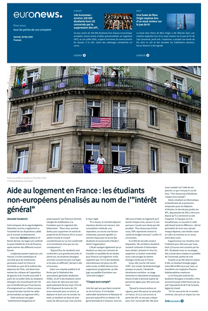 Prima pagina EuroNews (French) di oggi - Quotidiano estero