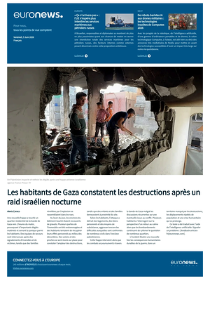 Prima pagina EuroNews (French) di oggi - Quotidiano estero