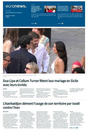 Prima pagina EuroNews (French) di oggi - Quotidiano estero