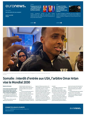 Prima pagina EuroNews (French) di oggi - Quotidiano estero