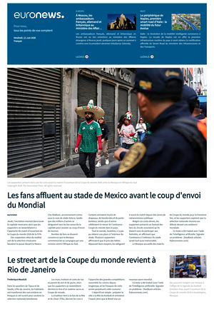 Prima pagina EuroNews (French) di oggi - Quotidiano estero