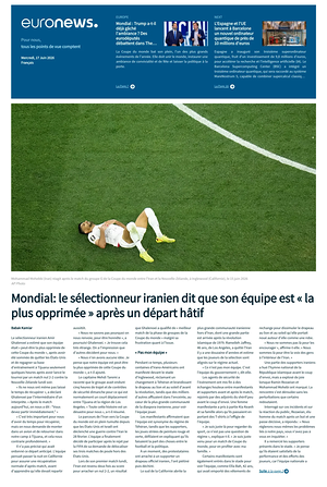 Prima pagina EuroNews (French) di oggi - Quotidiano estero