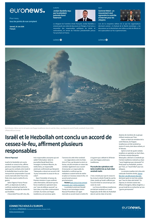 Prima pagina EuroNews (French) di oggi - Quotidiano estero