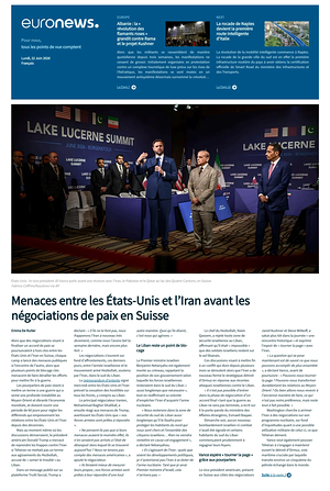 Prima pagina EuroNews (French) di oggi - Quotidiano estero