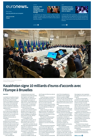 Prima pagina EuroNews (French) di oggi - Quotidiano estero
