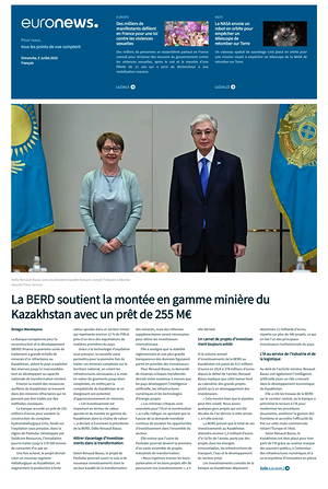 Prima pagina EuroNews (French) di oggi - Quotidiano estero
