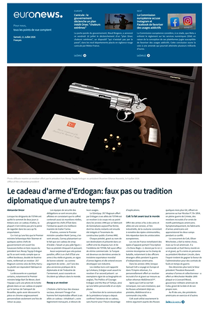 Prima pagina EuroNews (French) di oggi - Quotidiano estero