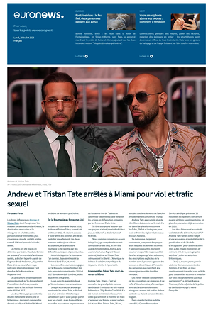 Prima pagina EuroNews (French) di oggi - Quotidiano estero