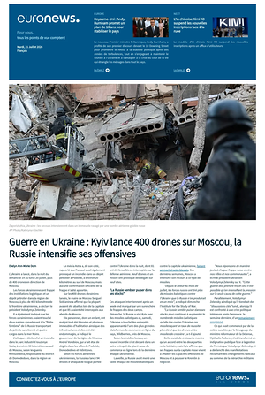 Prima pagina EuroNews (French) di oggi - Quotidiano estero