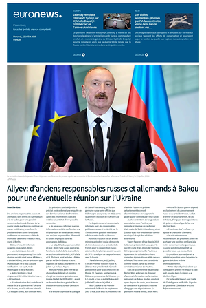 Prima pagina EuroNews (French) di oggi - Quotidiano estero