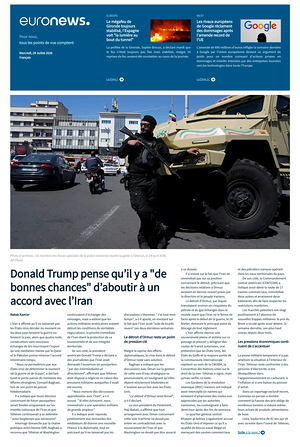 Prima pagina EuroNews (French) di oggi - Quotidiano estero