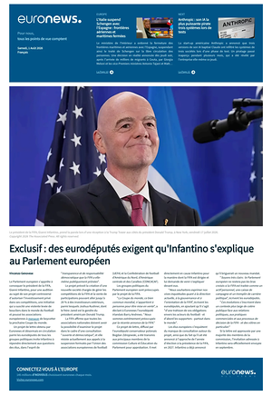 Prima pagina EuroNews (French) di oggi - Quotidiano estero