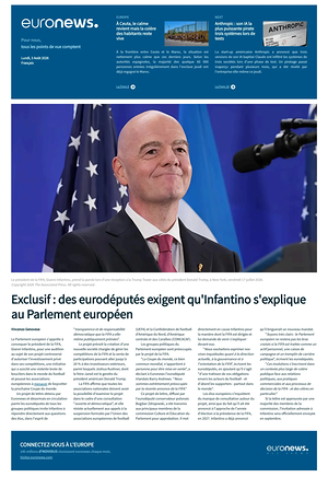 Prima pagina EuroNews (French) di oggi - Quotidiano estero