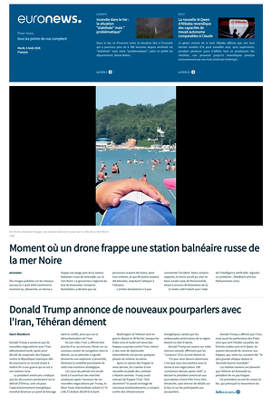 Prima pagina EuroNews (French) di oggi - Quotidiano estero