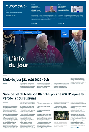 Prima pagina EuroNews (French) di oggi - Quotidiano estero