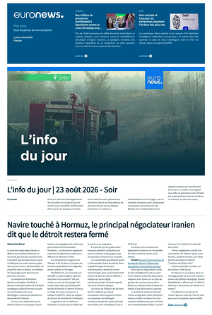 Prima pagina EuroNews (French) di oggi - Quotidiano estero