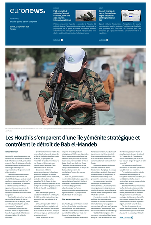 Prima pagina EuroNews (French) di oggi - Quotidiano estero