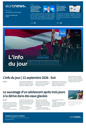 Prima pagina EuroNews (French) di oggi - Quotidiano estero
