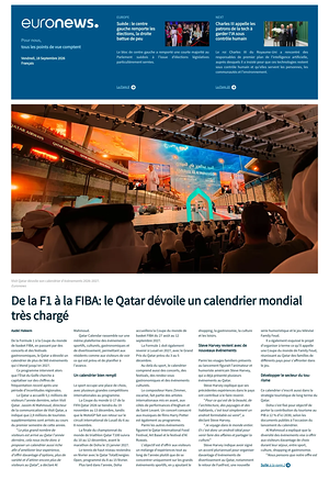 Prima pagina EuroNews (French) di oggi - Quotidiano estero