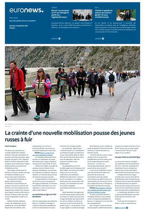 Prima pagina EuroNews (French) di oggi - Quotidiano estero