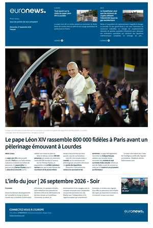 Prima pagina EuroNews (French) di oggi - Quotidiano estero